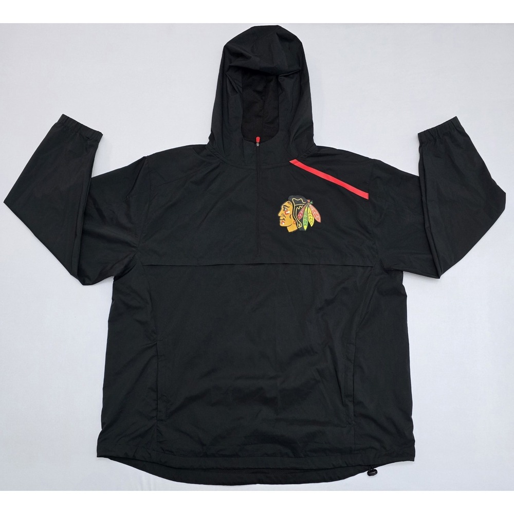 Fanatics Authentic Pro Chicago Blackhawks Windbreaker Jacket Mens 2XL Black NHL